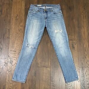 Kut From The Kloth Catherine Slim Boyfriend Light Wash Distressed Jeans